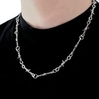 salazar.plus Ketten-Set Stacheldraht Kette + Stacheldraht Armband Set Damen Herren Unisex