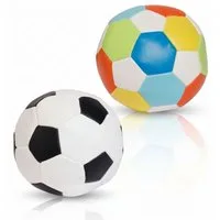 alldoro Softball Ø 10 cm, 2er Set schwarz-weiß & bunt im Fußball-Design, ab 0 Jahren, Kinderbälle, extra weich und leicht, Ballspiele für drinnen & draußen