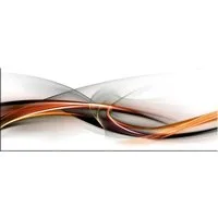 artissimo Glasbild Bild aus Glas 80x30 cm / Wandbild Querformat / Wanddeko modern, Abstrakt: Linienkunst in Kupfer und Schwarz