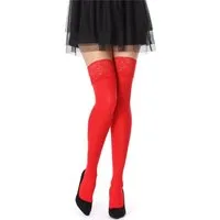 Bellivalini Halterlose Strümpfe Damen Halterlose Mikrofaser 40 DEN Strümpfe mit Spitze BLVFI1004