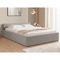 S-Style Möbel Polsterbett Josy aus Chenille-Stoff mit Lattenrost und großem Bettkasten (1 x Polsterbett mit Lattenrost), Chenille-Stoff