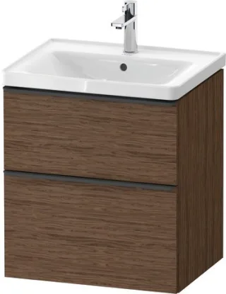 Duravit D-Neo Waschtischunterbau wandhängend Nussbaum dunkel Matt 584x452x625 mm - DE43590BD210000 DE43590BD210000