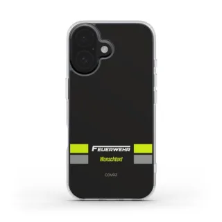 Handyhülle COVRZ | Feuerwehr Strips | Clear Case | Schwarz | Personalisierbar | MagSafe®-fähig | iPhone 16 15 14 13 Plus Pro Max, Samsung uvm. Nein iPhone 16 Ohne