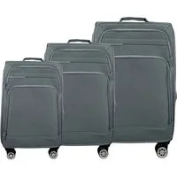 MTB Kofferset Reisekoffer Handgepäck Tasche Trolley Koffer Stoffkoffer 3er Set, (Spar-Set, 360 Grad Rollen), Dehnungsfuge, Extra leicht, Extrem Robust, Raumteiler