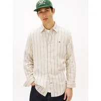 Tommy Jeans Langarmhemd REGULAR LINEN MIX STRIPES Regular fit mit Streifenmuster