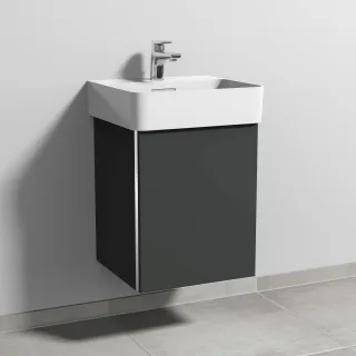 Sanipa 3way Waschtischunterbau zu Laufen VAL Waschtisch mit 1 Tür, Graphit-Matt BP8201B
