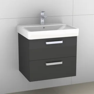 Artiqua 413 Waschtischunterschrank für Smyle Square 500229 (ehem. 120560) Anthrazit Hochglanz, 413-W 413-WU2L-K146-7015-51