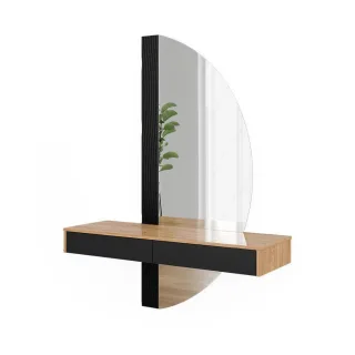 Vicco Schminktisch, Schwarz, Holzwerkstoff, 3 Fächer, 2 Schubladen, Rechteckig,Rechteckig, 120x161.1x40 cm, Schlafzimmer, Schminktische