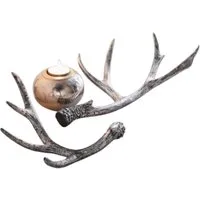 Home-trends24.de Dekofigur Geweih Silber Deko Objekt Tischdeko Hirschgeweih Hirsch 2er Set (2 St)