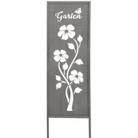 Levandeo® Gartenstecker Gartenaufsteller Garten H83cm Metall Grau Gartenstecker Stele