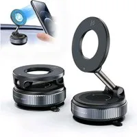 Mutig Handy-Halterung Vakuum Magnetischer Handyhalterung Auto für Magsafe Autohalterung, (bis 7 Zoll, Starke Saugkraft, Magnet für Alle Handys, 360° Drehbar, Faltbarer für Auto Spiegel/Autofenster/Fitnessstudio/Küche/Büro, Für Magsafe Autohalterung,3