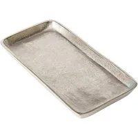 BOLTZE GRUPPE GmbH Tablett Deko-Tablett VENDI, 29 x 14,5 cm, Silbergrau, Aluminium, (1-tlg)
