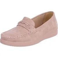 Ital-Design Damen Loafer Mokassin Slip-On mit Zierdetail Slipper (91849549) Flach Mokassins in Altrosa