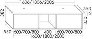 Burgbad Konsole +Waschtischunterschrank Uomo Preisgruppe 1 Kieselgrau Matt/Feinstein Nachtschwarz SHPZ201F7448A0392