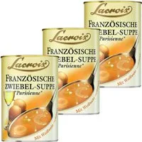Lacroix Fertiggericht, Lacroix Französische Zwiebel Suppe kräftig mit Weißwein 400ml 3er Pack