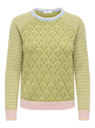 JDY - JDYBRYN LIFE L/S ONECK JACQ PULLOVER KNT Crème Brûlée - Gr. - XL