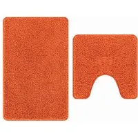 vidaXL Badematte Anti-Rutsch Badematten-Set 2 pcs Orange PP, Höhe 0.2 mm, Polypropylen
