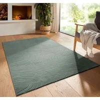 TaraCarpet Teppich TaraCarpet Homestyle 397 Organic, rechteckig, Höhe: 10 mm, Organic hoch-tief weich waschbar grün 50x80