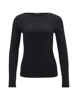 Opus - Rippenshirt - Sovke schwarz - Gr. - 42