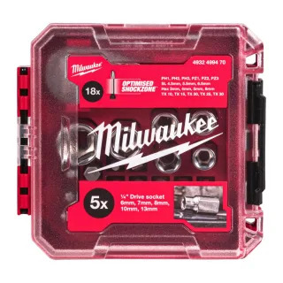 Milwaukee 1/4 zoll Ratschen-Steckschlüssel Bits 25-teilges Set - 4932499470