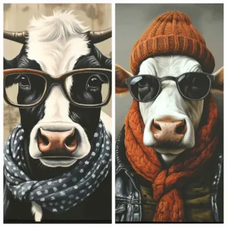 Bilder-Set COW MIT BRILLE