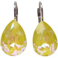 Mugello Paar Ohrhänger Maya gelb rhodiniert Geschenk Modefarbe Trend Sommer, Handgefertigter Modeschmuck, made in Germany