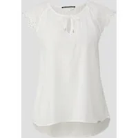 QS Kurzarmbluse Bluse Blusentop mit Broderie Anglaise