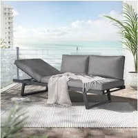 OUTLIV. Gartensofa OUTLIV. Lucca Gartenloungesofa Aluminium/Olefin Anthrazit/Dunkelgrau, UV-beständig, Rostfrei, Witterungsbeständig, Atmungsaktiv, Reißfest