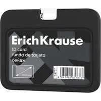 Erich Krause Schlüsselanhänger, Ausweishülle 8,5x5,4cm Silikon horizontal Schwarz