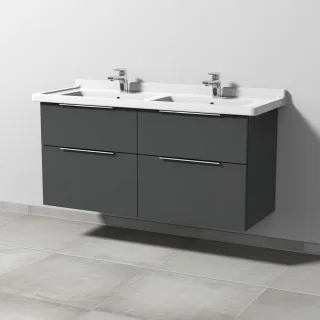 Sanipa 3way Waschtischunterbau zu Duravit Starck 3 Waschtisch mit 4 Auszügen, Anthrazit-Matt UM71322