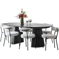 ebuy24 Essgruppe Tokyo Essgruppe Esstisch inkl. 2 Einlegeplatten Ø1, (7-tlg)