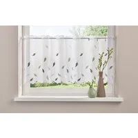 OTTO home Scheibengardine Blätter (1 St), Durchzuglöcher, transparent, Voile, mit Stickerei, Voile, Blätter