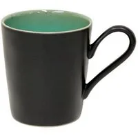 Costa Nova Tasse Tasse mit Henkel, Schwarz / Azur Riviera, Costa Nova, 36,5 cl, 1-tlg., Keramik, Hohe Brenntemperaturen, porenfrei hygienisch
