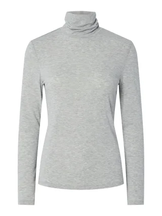 PIECES - PCMARIA LS ROLLNECK TOP JRS NOOS BC light grey melange - Gr. - S