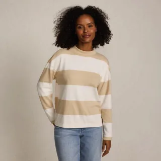 Baumwollshirt Maritim Gestreift mit langen Ärmeln für Damen, Damen, size: regular, Blau, Baumwolle, by Lands' End