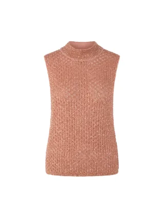 Marc Cain Collections - Elegantes Strick-Top mit Lochmuster peach beige - Gr. - 34