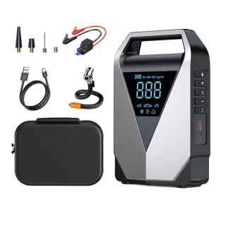 TUERBB 4-in-1 3000A / 4500A Car Jump Starter Air Compressor 150PSI Tire Inflator Portable Power Bank USB Type-C Input Em
