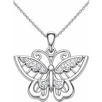Limana Kette mit Anhänger Damen Kette Schmetterling 925 Silber Mama Geschenk Frauen (Freundin Ehefrau Mutter Schmuck inkl. Dose), Geburtstag Muttertag Weihnachten Valentinstag Konfirmation Jahrestag