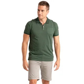 Herren Poloshirt mit kurzen Ärmeln aus gestreiftem Baumwollstoff mit Tasche PRI2635
