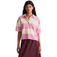 Marc O'Polo DENIM Poloshirt regular aus Crinkled Organic Cotton-Mix, Strick, mit Blockstreifen