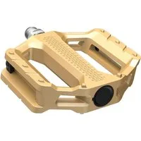 Shimano Plattformpedale SHIMANO Pedal PD-EF202 Gold Flat - robuste Plattformpedale für sichere