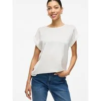 Vila Kurzarmshirt VIELLETTE S/S SATIN TOP - NOOS Kunstfaser, regular fit
