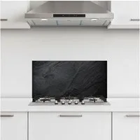KitchenYeah Küchenrückwand selbstklebend (keine Folie) Beton - Schwarz - Industriell, (1-tlg), Küchenrückwand, Spritzschutz, Kitchen, 60x30 cm