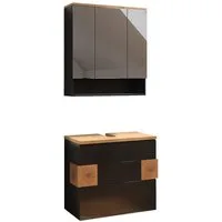 Vicco Badmöbel-Set Eden, Anthrazit/Artisan-Eiche, 2 Teile, (2-St., 2er Set)