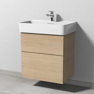 Sanipa 3way Waschtischunterbau zu Laufen VAL Waschtisch mit 2 Auszügen, Eiche-Nordic SM82148