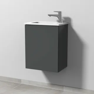 Sanipa 3way Waschtischunterbau zu Duravit ME by Starck Waschtisch mit 1 Tür, Anthrazit-Matt SM72022