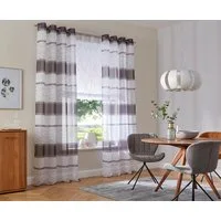 OTTO home Gardine Jay (2 St), Ösen, transparent, Voile, Vorhang, 2-er Set, Fertiggardine, transparent, Querstreifen