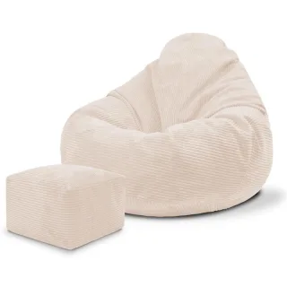 Dreamroots Sitzsack, Beige, Textil, 70x70x70 cm, Oeko-Tex® Standard 100, Wohnzimmer, Hocker, Sitzsäcke, XXL Sitzsäcke