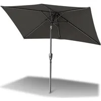 Clanmacy Sonnenschirm Rechteckig Balkonschirm 210x140 cm Sonnenschutz mit kurbel Grau, LxB: 210x140 cm, Stabiler knickbar/für Garten, Balkon, Terasse/Sonnenschutz