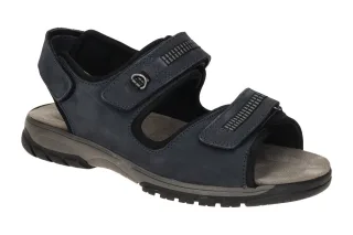 Waldl?ufer 372002 Herren Sandale HARALD Marine Leder Wechselfu?bett bequem fl...
